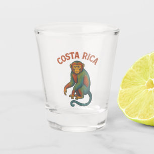 Verre A Shot Costa Rica Singe Coloré
