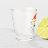 Verre A Shot Coucher de soleil Rétro Voyage famille Plage Palm (Gauche)