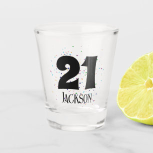 Verre A Shot Couleur Confetti Monogramme Shot Glass Cadeau