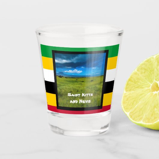 Verre A Shot Couleurs du drapeau de Saint-Kitts (Devant)
