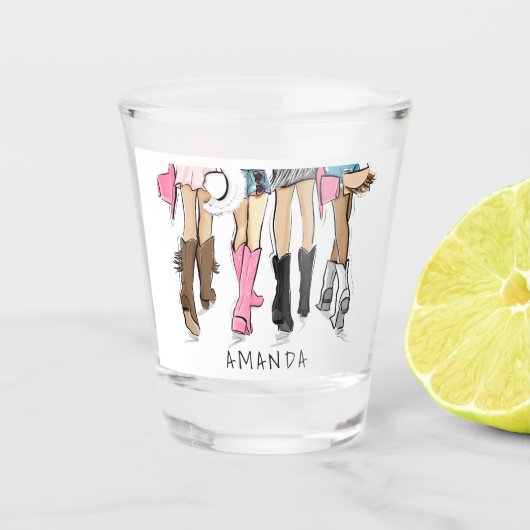 Verre A Shot Country Western Mode Custom Boot Cowboy (Devant)