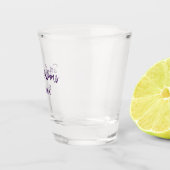 Verre A Shot couple de mariages. Nom date violet simple mo mini (Droite)