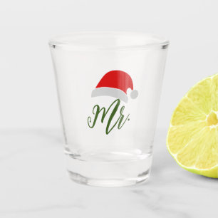 Verre A Shot Couples de Noël pour hommes Mr & Mrs Santa chapeau