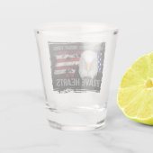 Verre A Shot Courageux Coeurs américains (Dos)