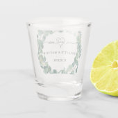 Verre A Shot Couronne de eucalyptus de mariage mr mrs (Dos)