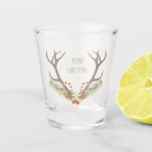Verre A Shot Couronne de Noël bois de cerf canne à sucre