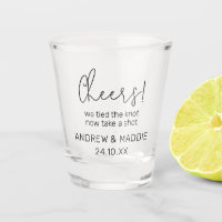 Coutume de mariage Shot Glass Cheers Nous avons li