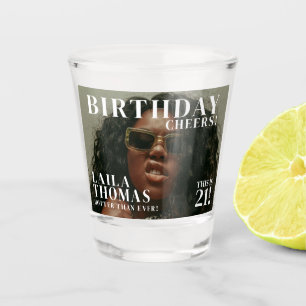 Verre A Shot Couverture du magazine de fête d'anniversaire pers