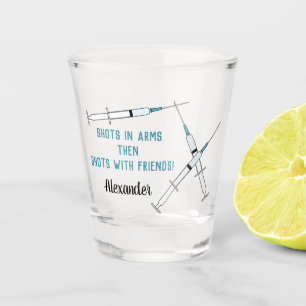 Verre A Shot COVID Tirs dans les bras puis tirs avec des amis