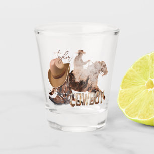 Verre A Shot Cowboy à cheval bottes occidentales casquette de c