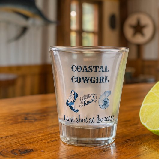 Verre A Shot cowgirl côtière bleue