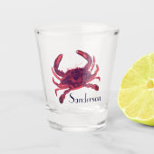 Verre A Shot Crabe Nautique Bourgogne Rouge Maroon (Devant)