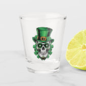 Verre A Shot Crâne à sucre St Patrick Day Shamrock chanceux (Devant)