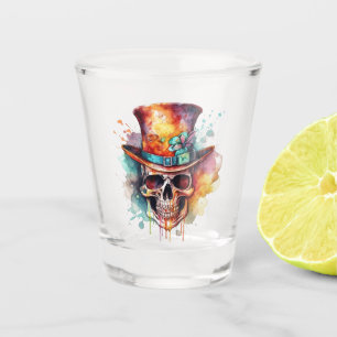 Verre A Shot Crâne dans une bouteille