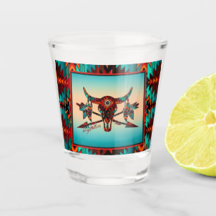 Verre A Shot Crâne de buffle et flèches vitres