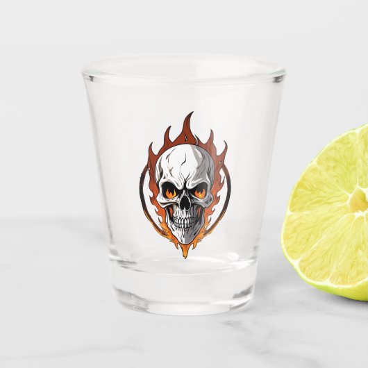 Verre A Shot Crâne de feu (Devant)