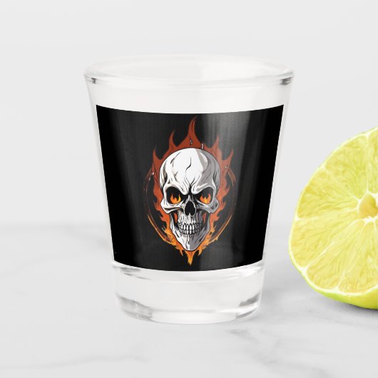 Verre A Shot Crâne de Feu (Devant)