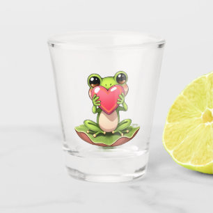 Verre A Shot Crapaud Chibi rose et vert