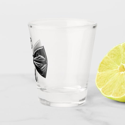 Verre A Shot Cravate noir Faux Bow Monogramme (Droite)