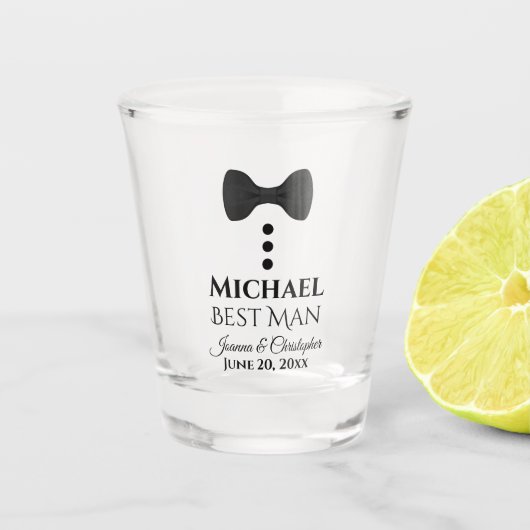 Verre A Shot Cravate noire amusante Tuxedo Meilleur Mariage Hom (Devant)