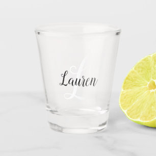 Verre A Shot Créer votre propre script Monogramme Initial & Nom