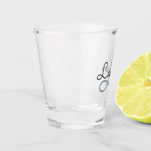 Verre A Shot Créer votre propre script Monogramme Initial & Nom (Gauche)
