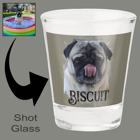 Verre A Shot Créez votre propre Carlin de chien amusant face tê