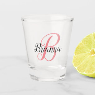 Verre A Shot Créez votre propre initiale et nom en script perso