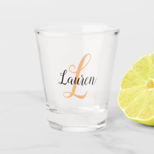 Verre A Shot Créez votre propre script Monogramme Initial & Nom (Devant)