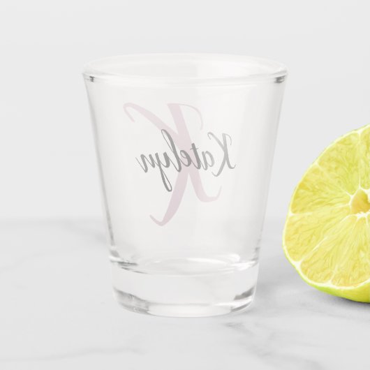 Verre A Shot Créez votre propre script Monogramme Initial & Nom (Dos)