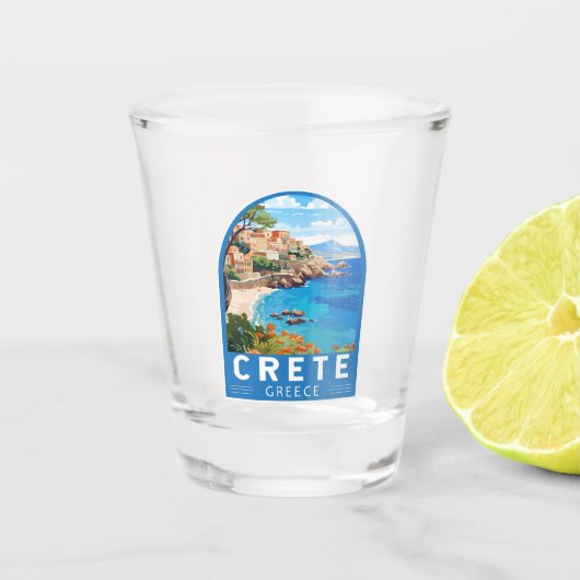 Verre A Shot Crète Grèce Travel Art Vintage (Devant)