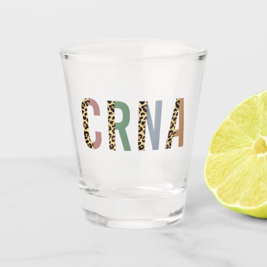 Verre A Shot CRNA Nurse Anesthetist Cheetah empreinte de léopar (Devant)