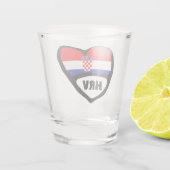 Verre A Shot Croatie Code Pays Drapeau Coeur Hrvatska (Dos)