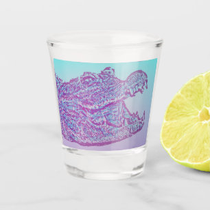 Verre A Shot Crocodile bleu et violet Imprimer