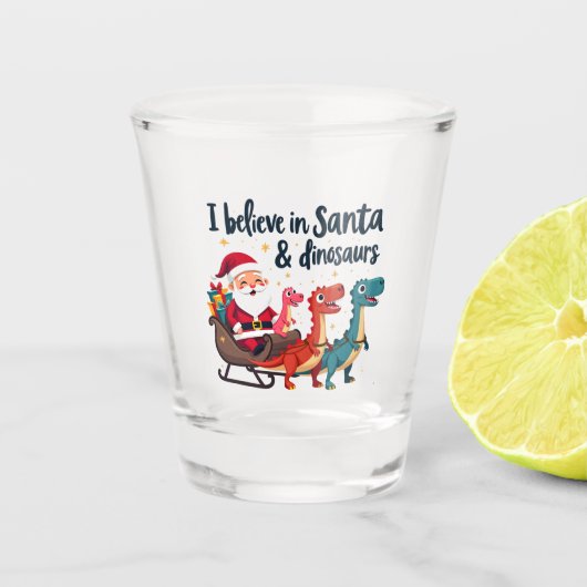 Verre A Shot croire à Père Noël et les dinosaures (Père Noël éq (Devant)