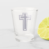 Verre A Shot Croix chrétienne bleue différentes variantes (Dos)