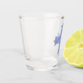 Verre A Shot Croix copte d'art en bleu lapis premium (Gauche)