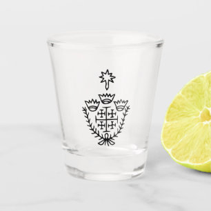 Verre A Shot Croix de Jérusalem tatouage de pèlerinage historiq