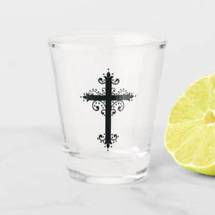 Verre A Shot Croix de religion avec un ornement