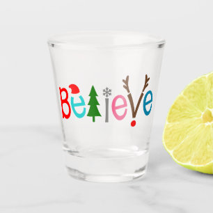 Verre A Shot Croyez Santa Hat Reindeer Antlers Noël
