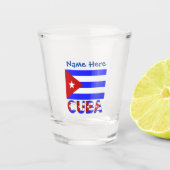 Verre A Shot Cuba Drapeau cubain bleu clair Personnalisé (Devant)