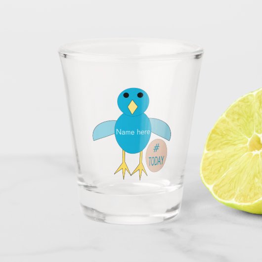 Verre A Shot Custom Blue Birthday Boy Chick (Devant)