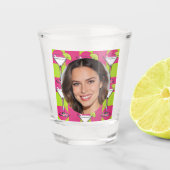 Verre A Shot Custom Photo Face & Cocktail Personalized Pink (Devant)
