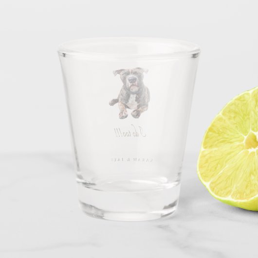 Verre A Shot Custom Pit Bull Pet Wedding  (Dos)