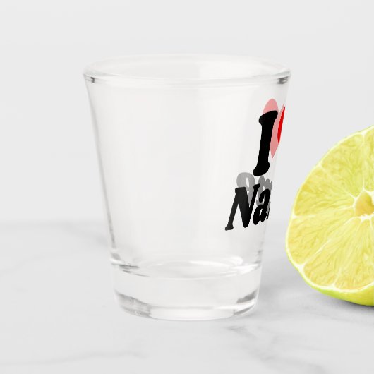Verre A Shot Customizable Valentines Day I love Heart Custom (Gauche)