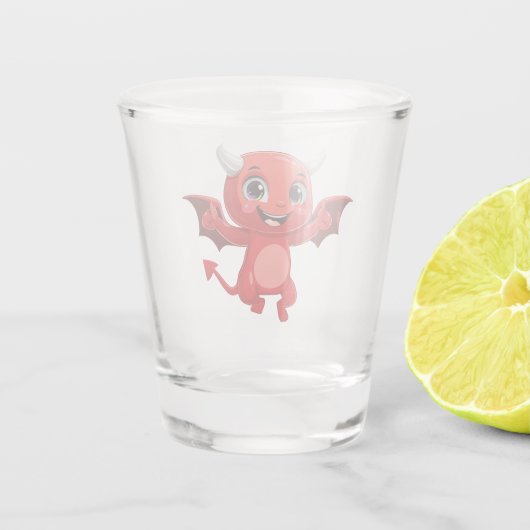 Verre A Shot Cute cartoon flying devil (Dos)
