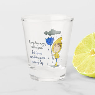 Verre A Shot Cute Girl Rainy Windy Day Graphisme Encouragement