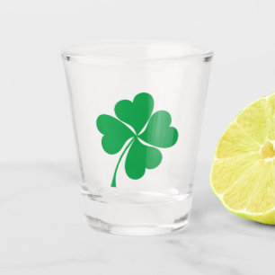 Verre A Shot Cute Green Lucky 4 coeur feuille Clover shamrock
