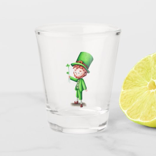 Verre A Shot Cute Jour de la Saint Patrick leprechaun (Devant)
