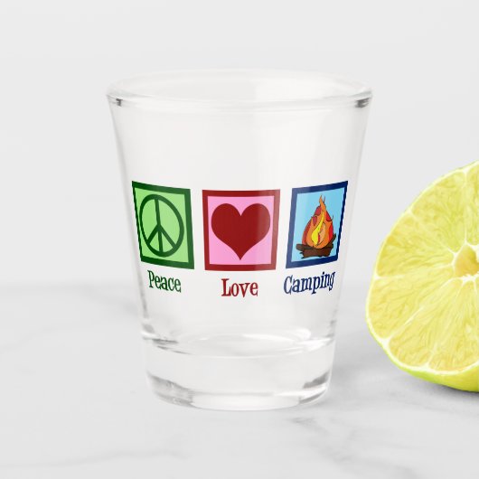 Verre A Shot Cute Peace Love Camping (Devant)